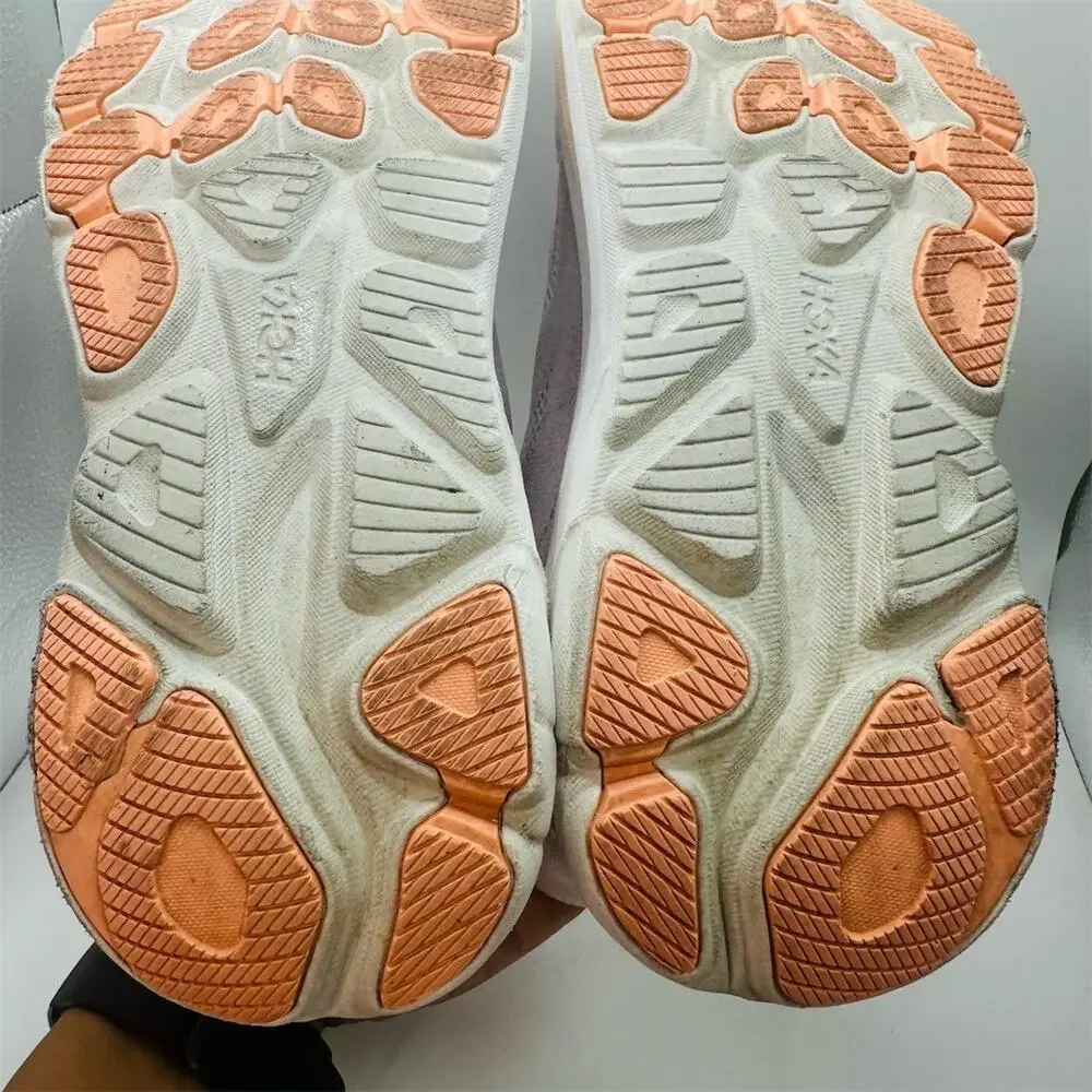 HOKA Clifton 10 Women's Running Shoes Lilac Cream/Tangerine Glow Size 8.5 B